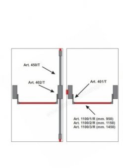 Manere antipanica 2 canate inch 3 pct. fara maner ext.