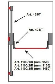 Manere antipanica inch. 3 pcte. CU maner ext. cu cheie